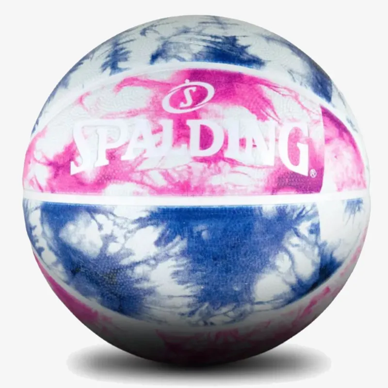 Spalding Tie Dye Pink/Blue Sz6 Rubber Basketball 
