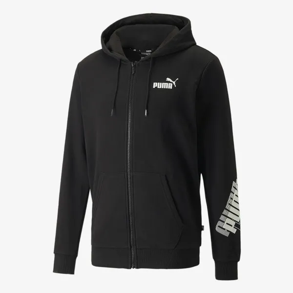 Puma Majica s kapuljačom na patent Power Logo Full-Zip Hoodie TR 