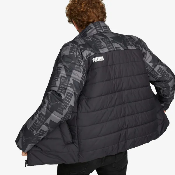 Puma ESS+ PADDED AOP JACKET PUMA BLACK