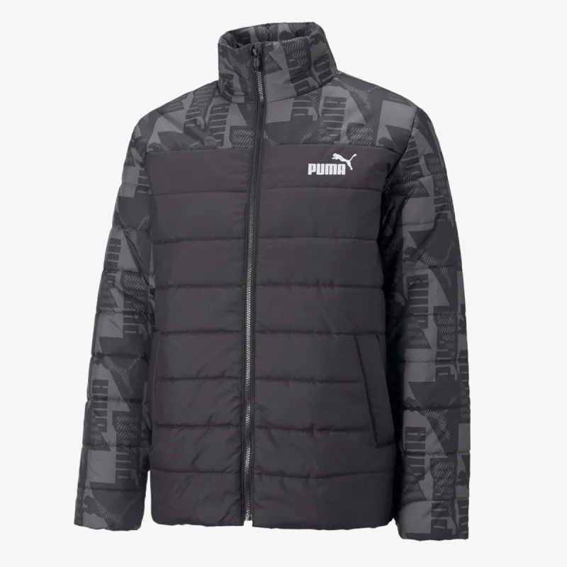 Puma ESS+ PADDED AOP JACKET PUMA BLACK