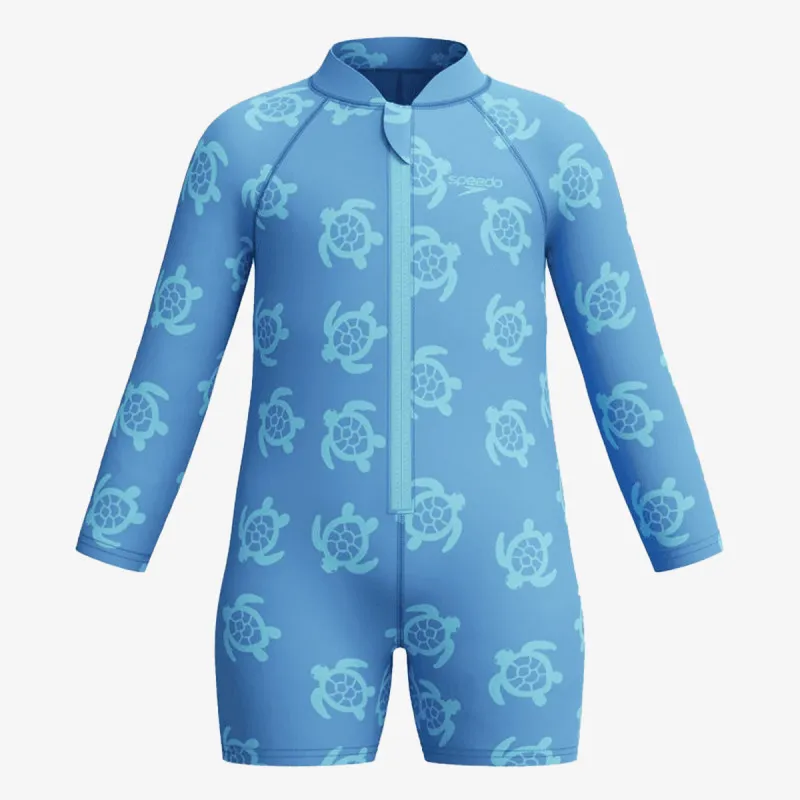 Speedo Long Sleeve Print Zip One Piece 
