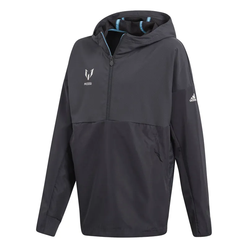 adidas YB M HZ HOODIE CARBON/BRCYAN 