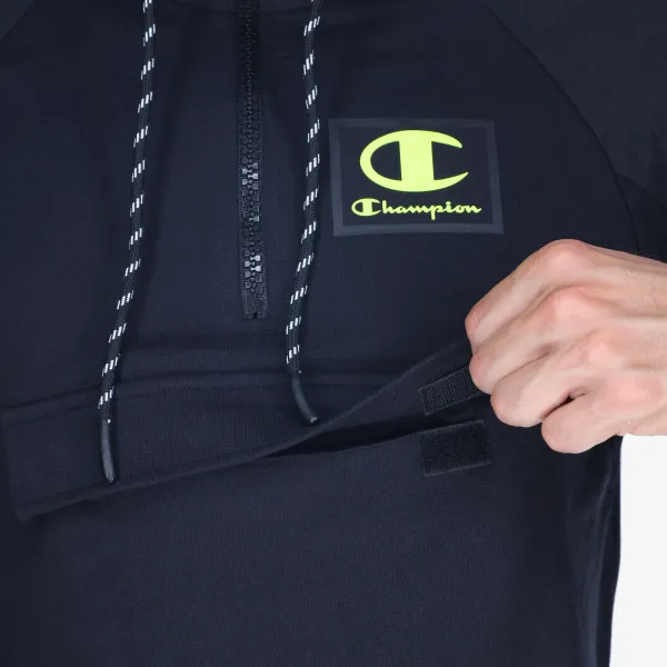 Champion Majica s kapuljačom s polu patentom RUBBER LOGO HALF ZIP 