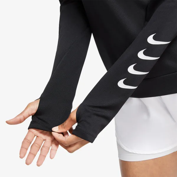 Nike Majica dugih rukava s polu patentom W NK SWOOSH RUN TOP HZ 