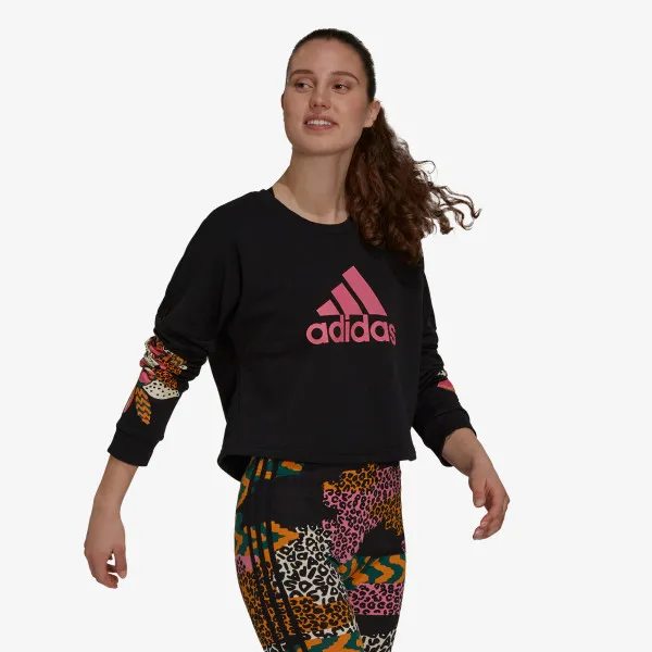 adidas Pulover FARM PRINT LOOSE CROPPED LOGO 