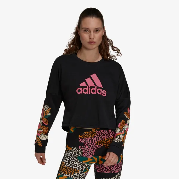 adidas Pulover FARM PRINT LOOSE CROPPED LOGO 