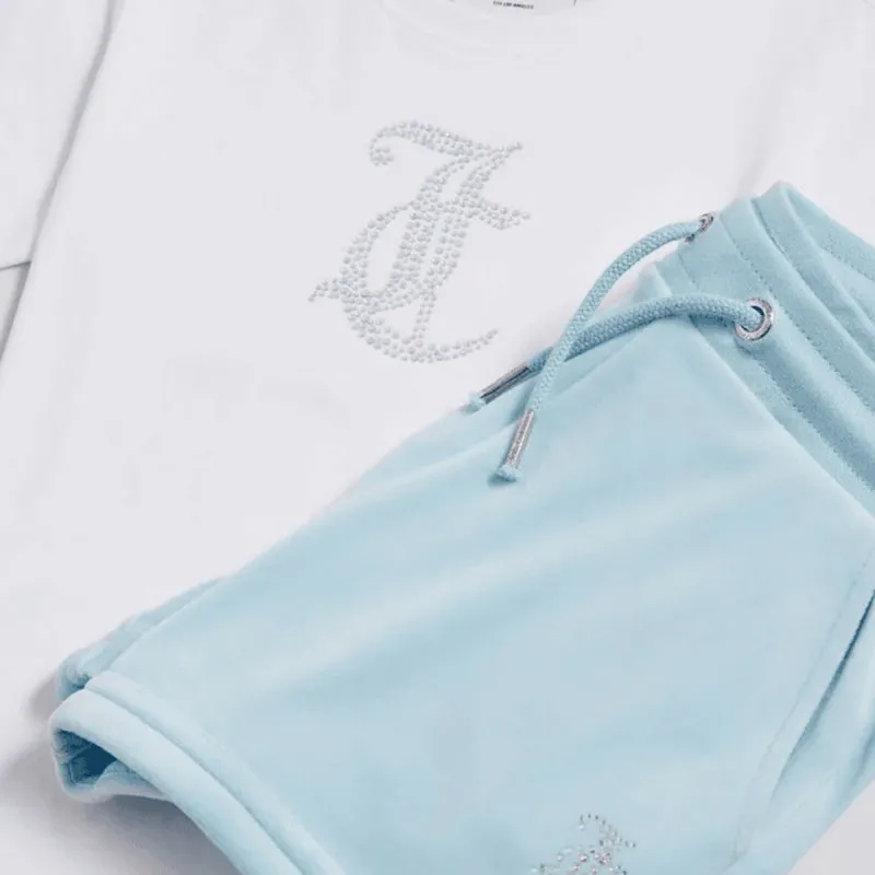 JC Logo Tee & Velour Short Set 