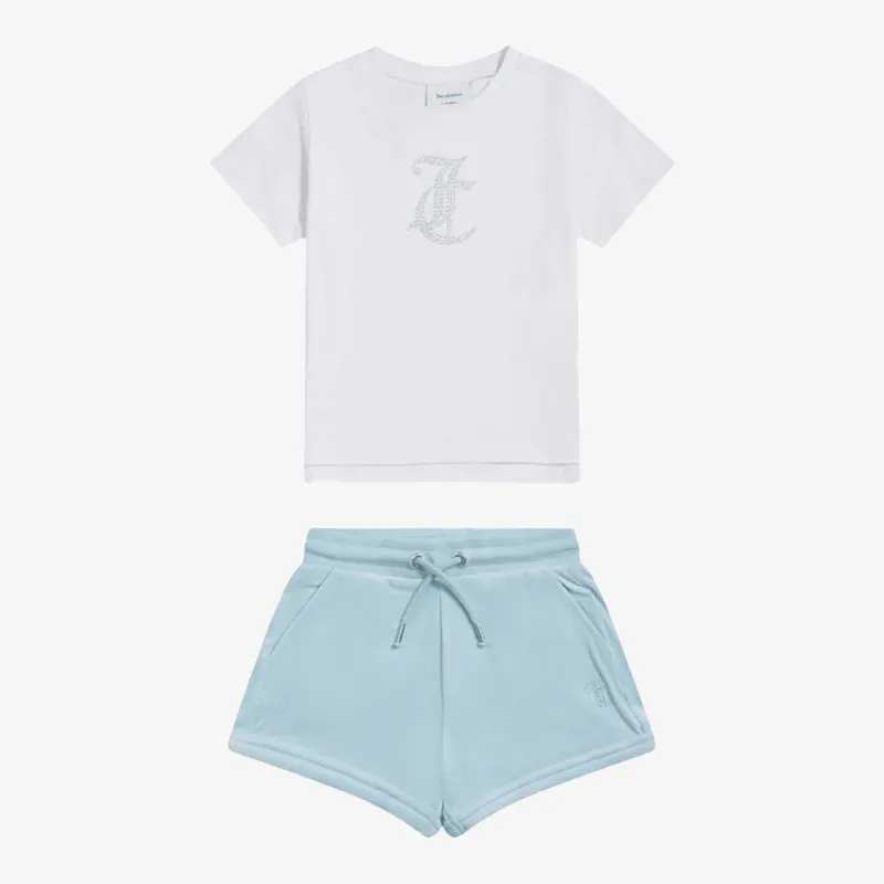 JC Logo Tee & Velour Short Set 
