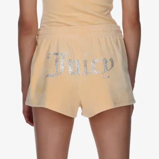 VELOUR TRACK SHORTS WITH DIAMANTE BRANDI 