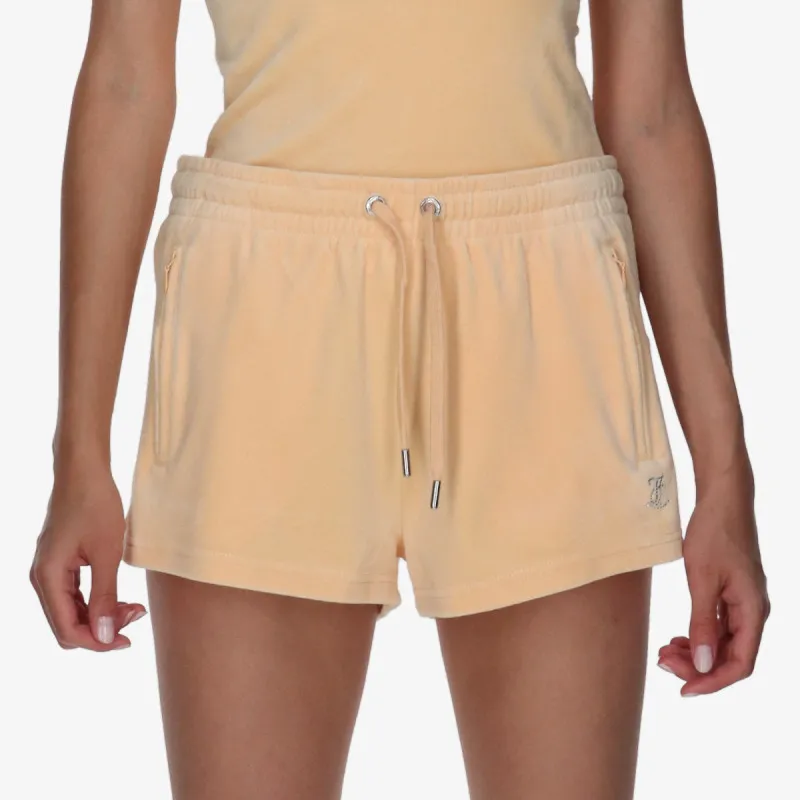 VELOUR TRACK SHORTS WITH DIAMANTE BRANDI 