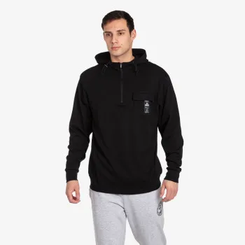 LONSDALE MAJICA S KAPULJAČOM S POLU PATENTOM Black Col 