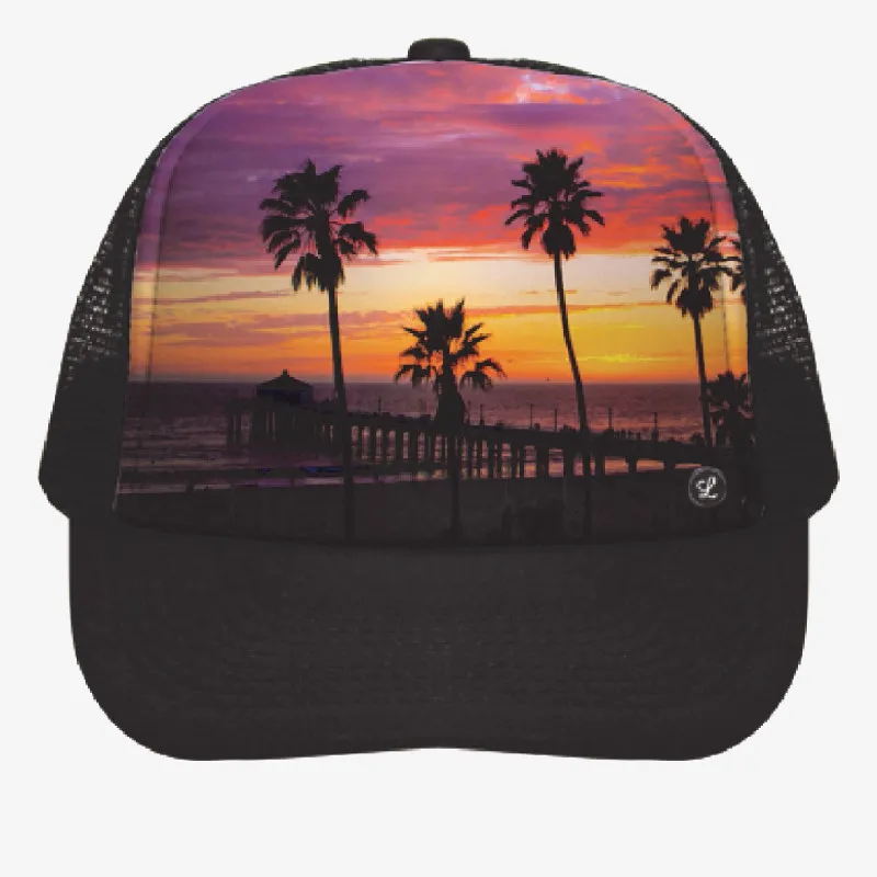 Legends BROZA: MB PIER PALMS SUNSET TRUCKER HAT 