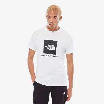 NORTH FACE T-SHIRT M SS RAG RED BOX TEE TNF WHITE 