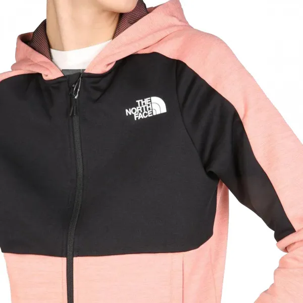 The North Face Majica dugih rukava s patentom W MA FZ FLEECE RSDWNDHTHR/TNFB 