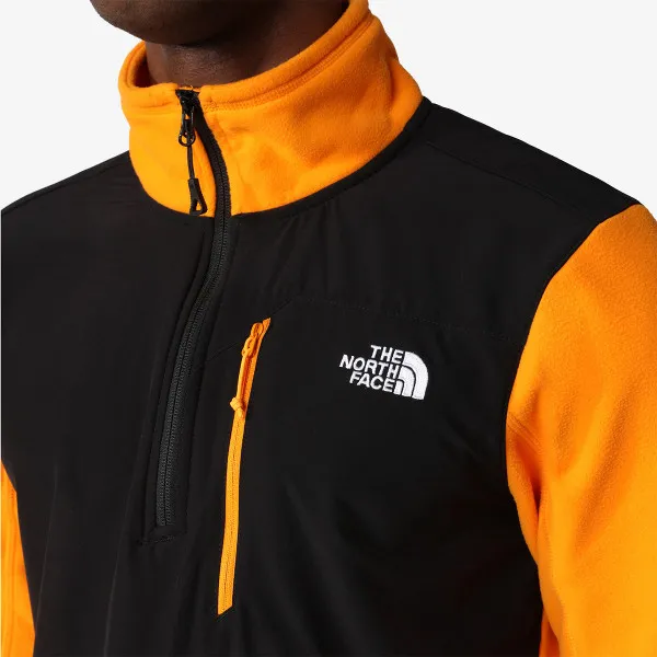 The North Face Majica dugih rukava s polu patentom M GLACIER PRO 1/4 ZIP - EU CONE ORANGE/T 