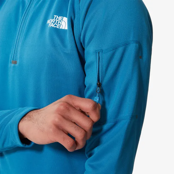 The North Face Majica dugih rukava s polu patentom MS AO 1/4 ZIP BNFBLU/MNTRYBLU 