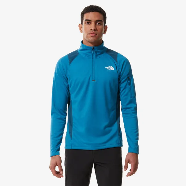 The North Face Majica dugih rukava s polu patentom MS AO 1/4 ZIP BNFBLU/MNTRYBLU 