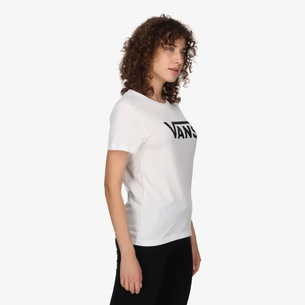 VANS T-SHIRT WM DROP V SS CREW-B WHITE-BLACK 