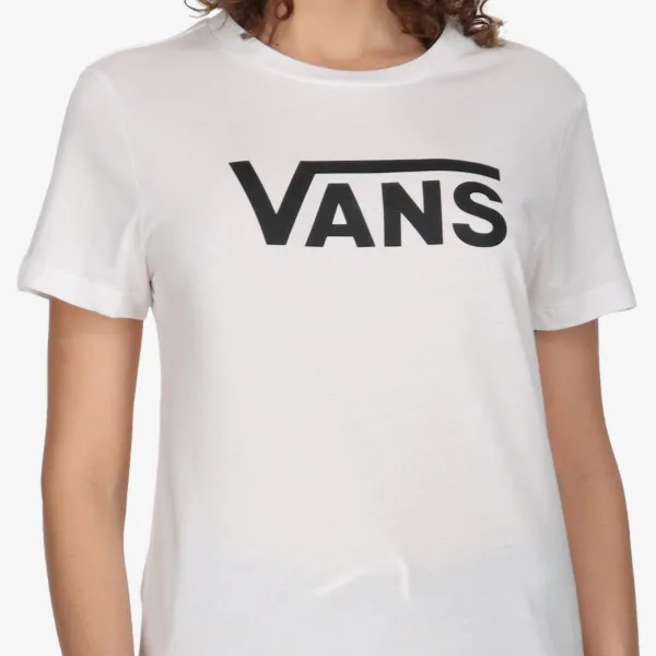 VANS T-SHIRT WM DROP V SS CREW-B WHITE-BLACK 