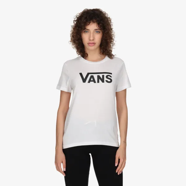 VANS T-SHIRT WM DROP V SS CREW-B WHITE-BLACK 