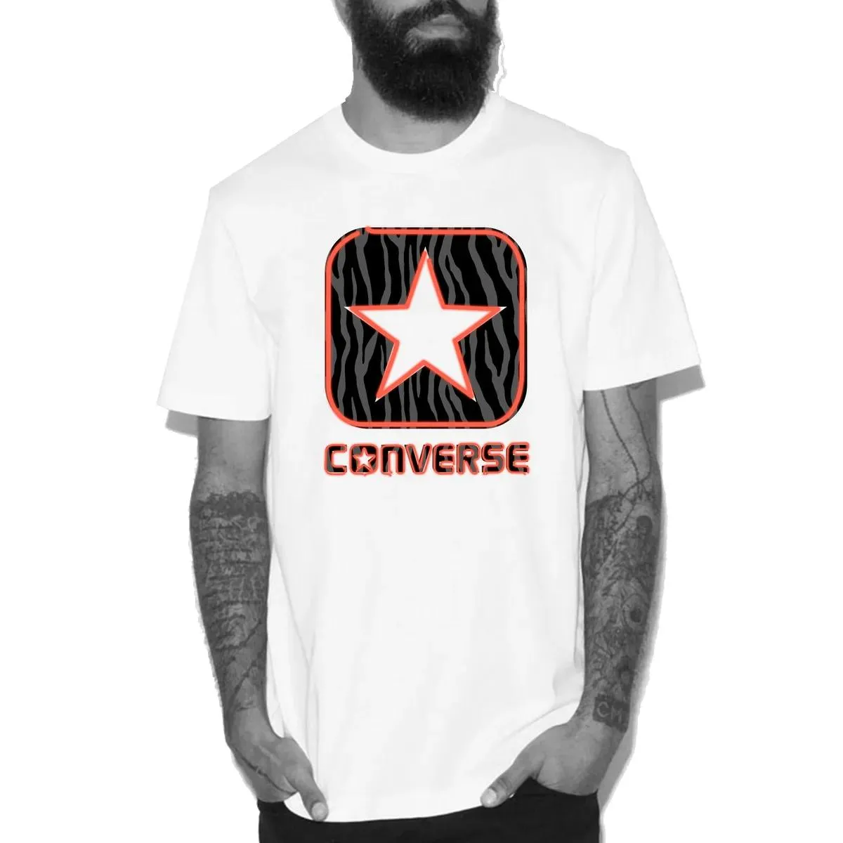 Converse T-shirt NEON BOXSTAR STRIPE FILL TEE - 10003715- 