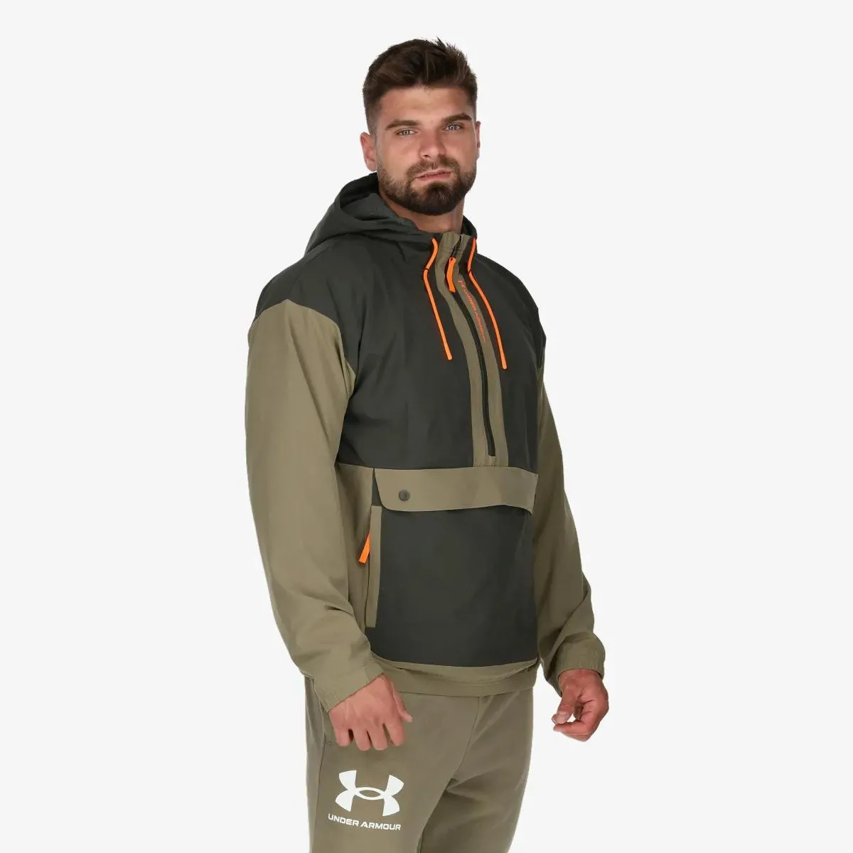 Under Armour Jakna UA RUSH WOVEN HOODED POPOVER 