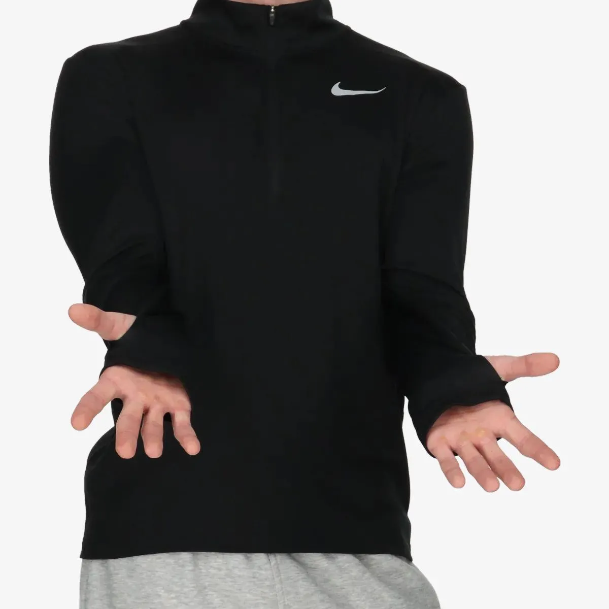 Nike Majica dugih rukava s polu patentom PACER 