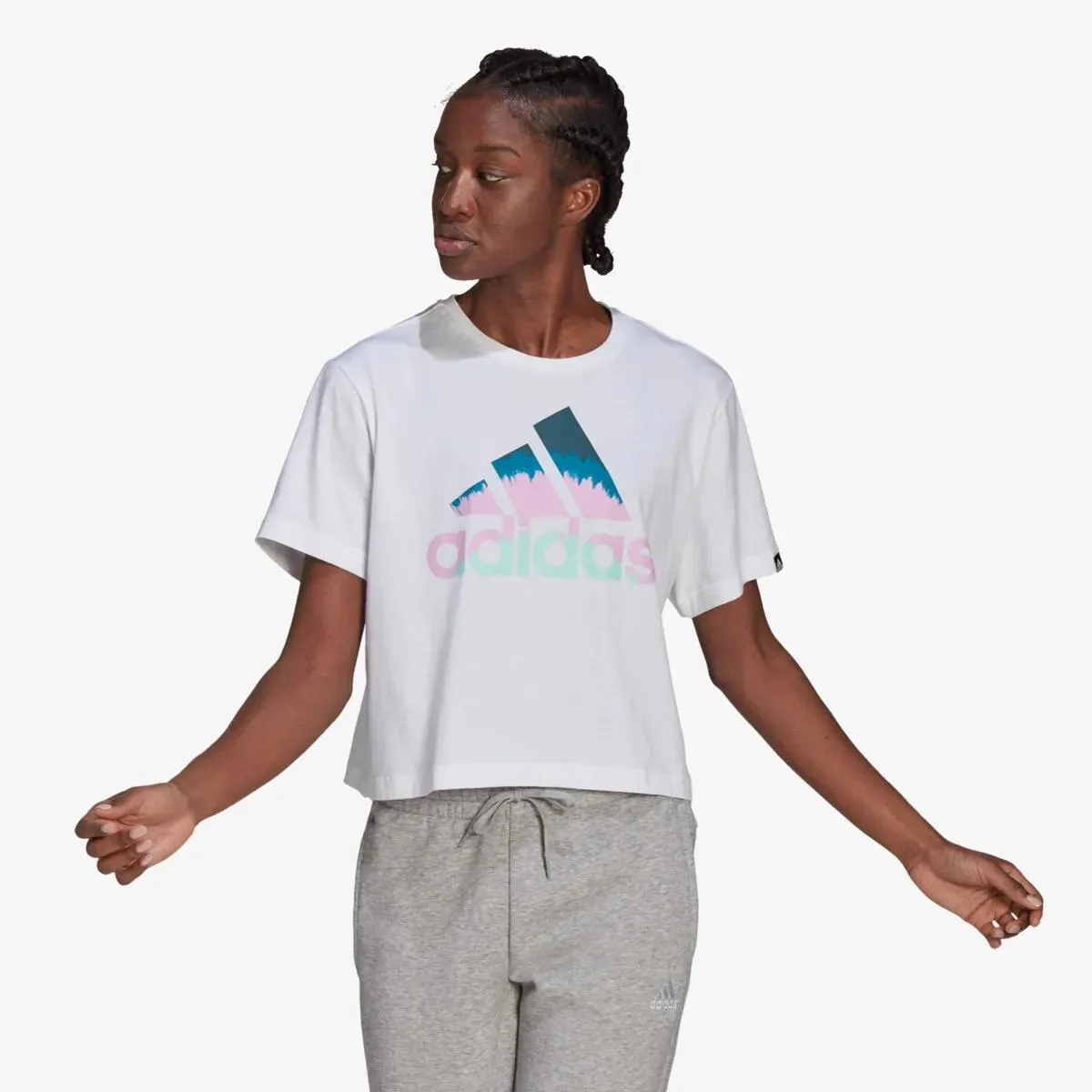 adidas T-shirt FARM RIO TIE-DYE-INSPIRED GRAPHIC CROPPED 