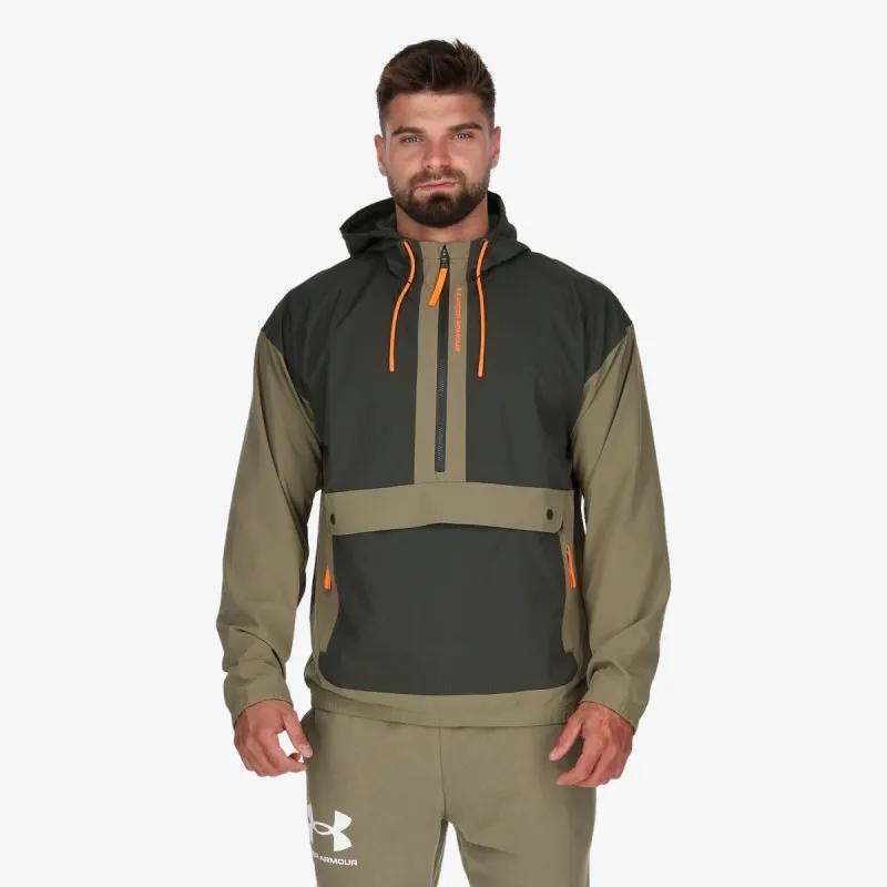 UNDER ARMOUR JAKNA RUSH WOVEN HOODED POPOVER 